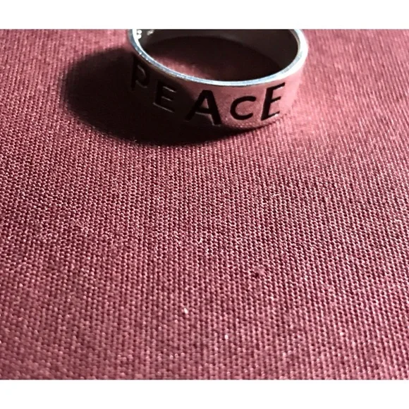 Sterling Silver Peace Band Ring Size 8 - Picture 7 of 16